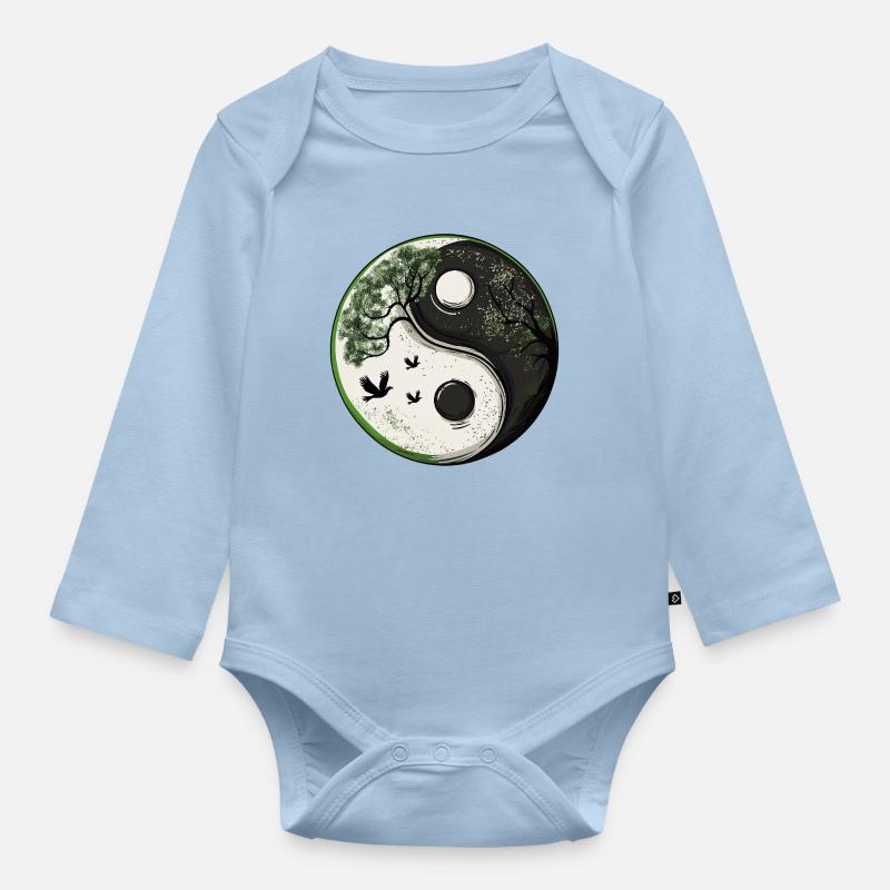 Yin and Yang Nature Version :) - Baby Bio-Langarm-Body - Hellblau