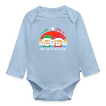 Grossesse Naissance Pain d’épices Noël - Body Bébé bio manches longues - bleu clair - Devant