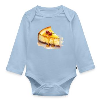 Cheesecake Watercolor Dream - Organic Longsleeve Baby Bodysuit - light blue - Front