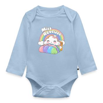 Miss Dreamer, Childhood Poetics and Imagination - Organic Longsleeve Baby Bodysuit - light blue - Front