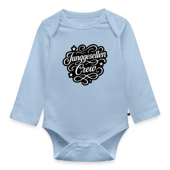 Junggesellen Crew - Baby Bio-Langarm-Body - Hellblau - Vorne