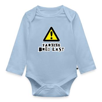 Wide Load Warning - Organic Longsleeve Baby Bodysuit - light blue - Front
