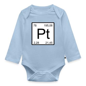 Platinum Pt Element Typog - Organic Longsleeve Baby Bodysuit - light blue - Front