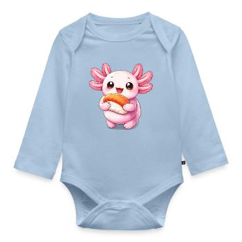 Kawaii Sushi Sprite - Organic Longsleeve Baby Bodysuit - light blue - Front