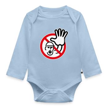 Panneau d’avertissement / Avertissement / Interdiction (Symbole / 3C) - Body Bébé bio manches longues - bleu clair - Devant
