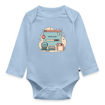 Offline Fashion Retro Internet - Organic Longsleeve Baby Bodysuit - light blue - Front