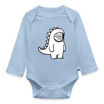 Carnival grouch grandpa - Organic Longsleeve Baby Bodysuit - light blue - Front