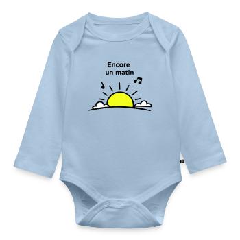 Another morning - Organic Longsleeve Baby Bodysuit - light blue - Front