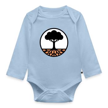 Tree of Life Circle Icon - Organic Longsleeve Baby Bodysuit - light blue - Front