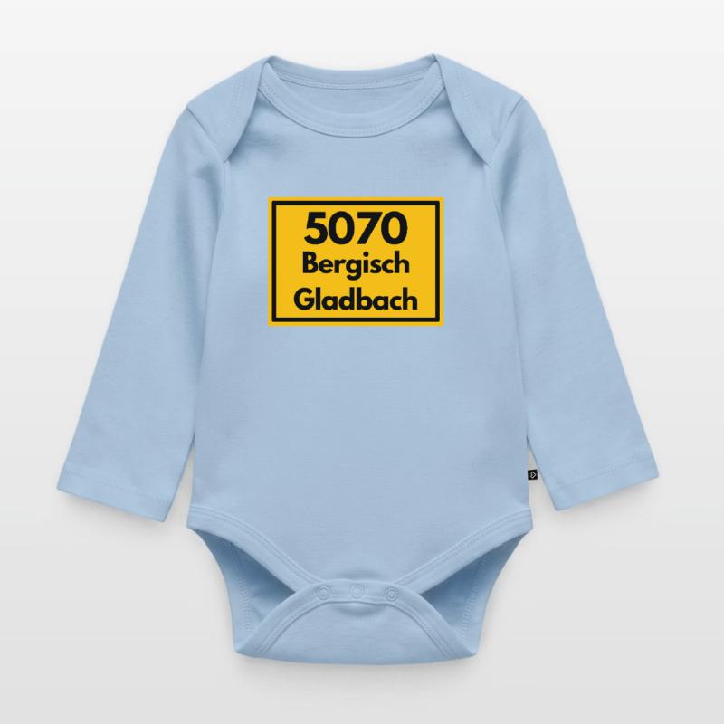 OLD POSTCODE POSTCODE RETRO 5070 BERGISCHGLADBACH Organic Longsleeve Baby Bodysuit