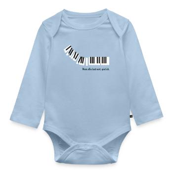 Quand tout devient bruyant, je joue. - Body Bébé bio manches longues - bleu clair - Devant