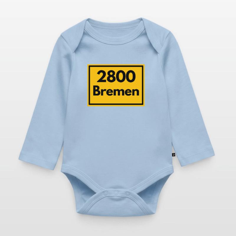 OLD POSTCODE ZIP CODE RETRO2800 BREMEN STADTMUSIK Organic Longsleeve Baby Bodysuit
