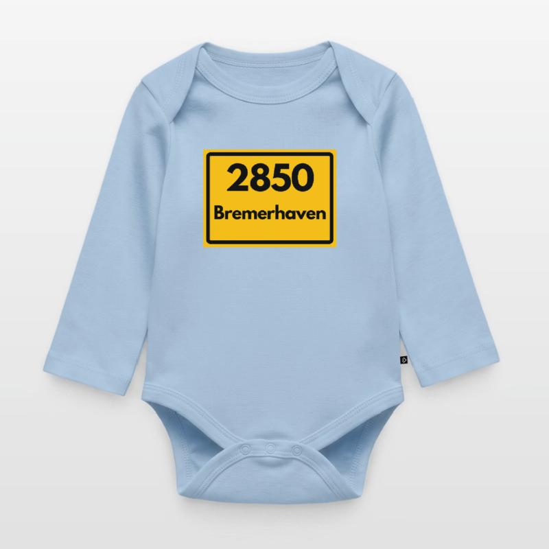 OLD POSTCODE POSTCODE RETRO 2850 BREMERHAVEN Organic Longsleeve Baby Bodysuit