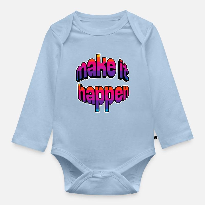 Make It Happen Gradient - Body Bébé bio manches longues - bleu clair
