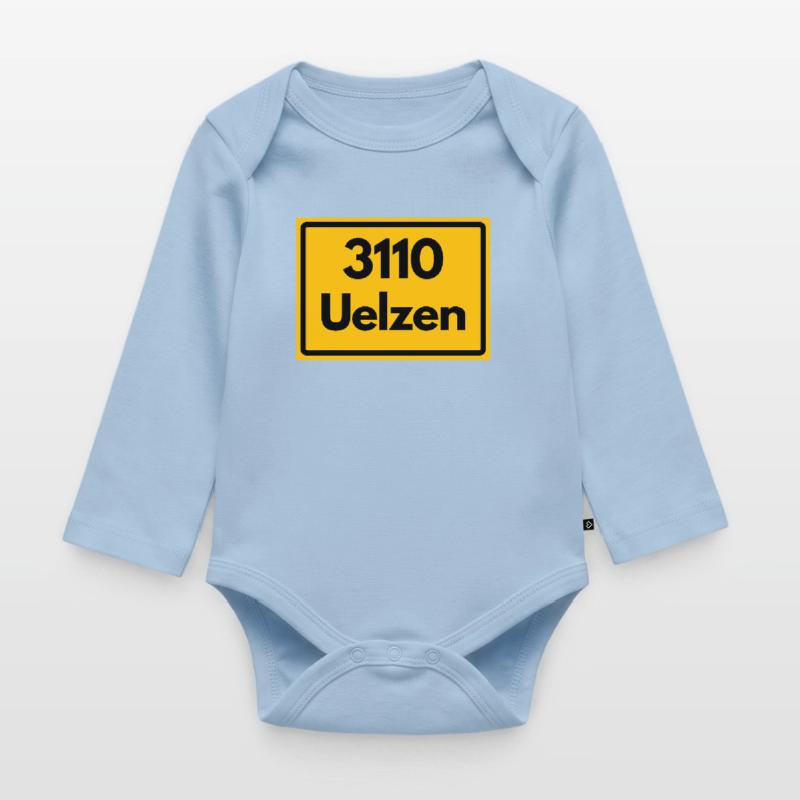 OLD POSTCODE ZIP CODE 3110 UELZEN HUNDERTWASSER Organic Longsleeve Baby Bodysuit