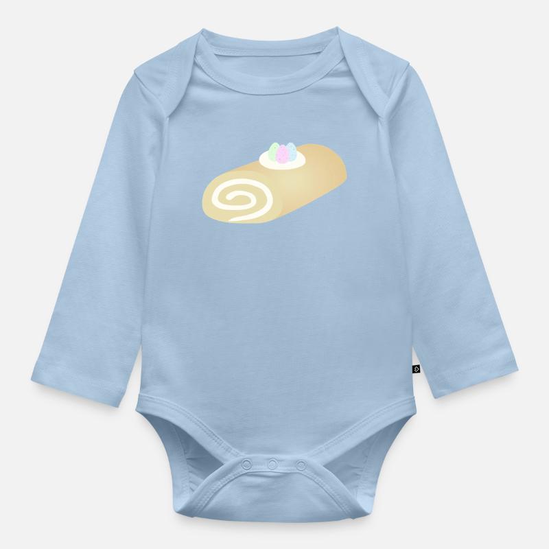 Easter Pastel Swirl Roll - Organic Longsleeve Baby Bodysuit - light blue