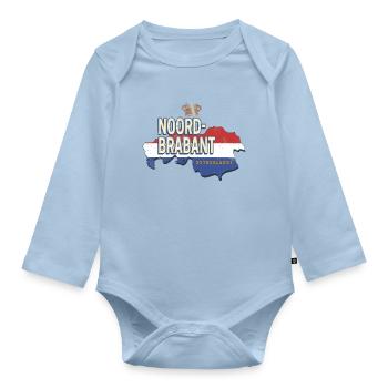 North Brabant Netherlands Retro Holland Souvenir - Organic Longsleeve Baby Bodysuit - light blue - Front