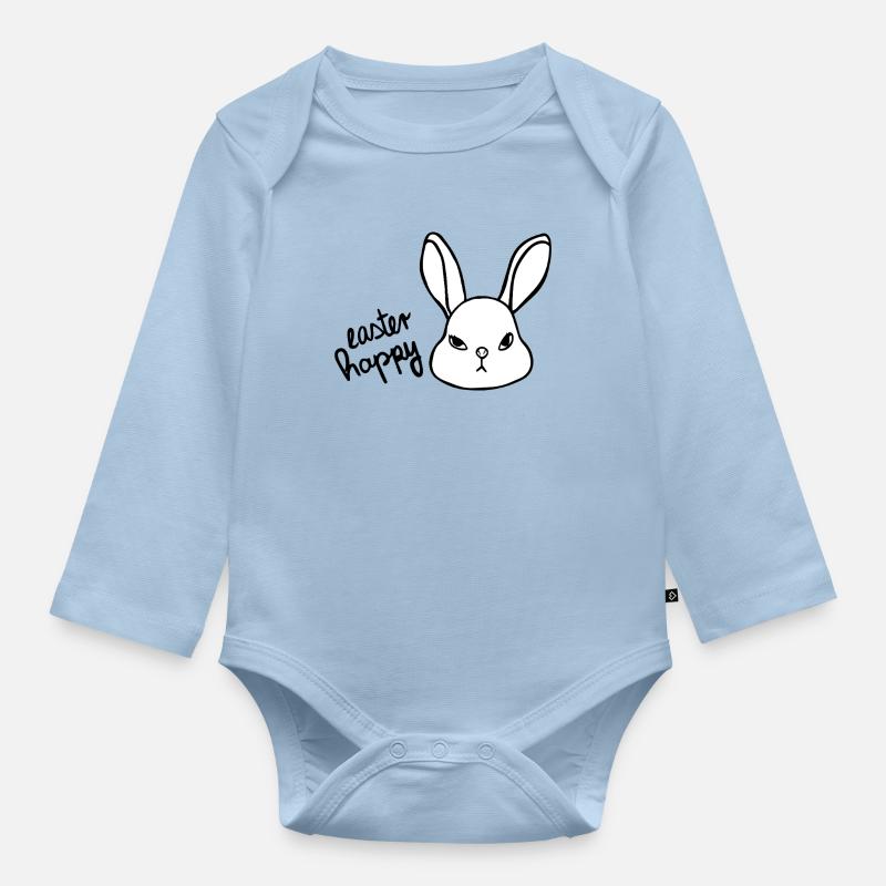 Sarcastic Easter Bunny - Easter Happy Bunny - Organic Longsleeve Baby Bodysuit - light blue