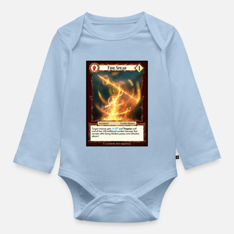 Fire Spear - Baby Bio-Langarm-Body - Hellblau