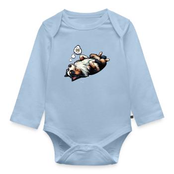 Berger australien Aussie Aussie Propriétaires Aussies - Body Bébé bio manches longues - bleu clair - Devant