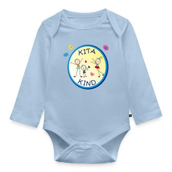Kita Kind - Body Bébé bio manches longues - bleu clair - Devant