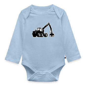 Harvester Silhouette - Organic Longsleeve Baby Bodysuit - light blue - Front