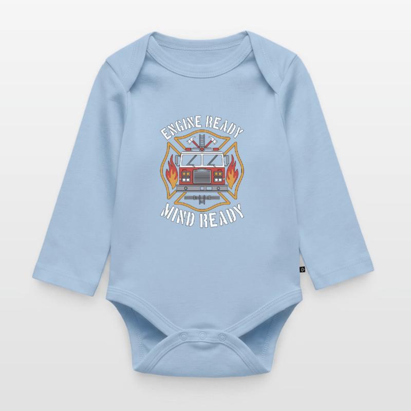 Fire Engineer Engine Ready Mind Ready Firefighting Organic Longsleeve Baby Bodysuit
