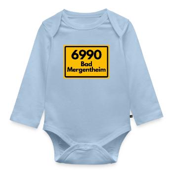 ANCIEN CODE POSTAL RETRO 6990 BAD MERGENTHEIM - Body Bébé bio manches longues - bleu clair - Devant