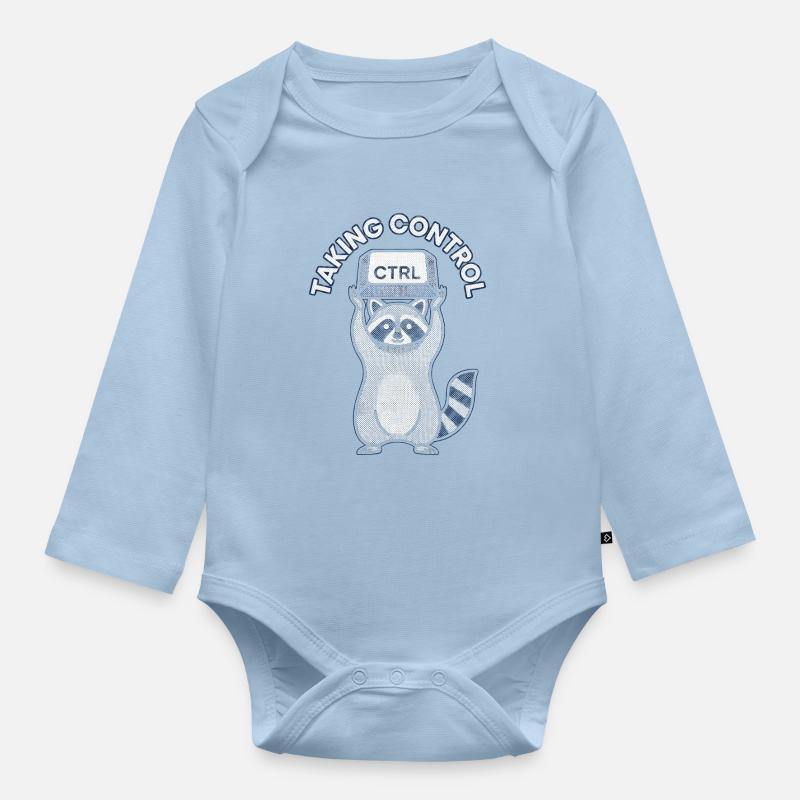 Raccoon Ctrl: Taking Control - Baby Bio-Langarm-Body - Hellblau