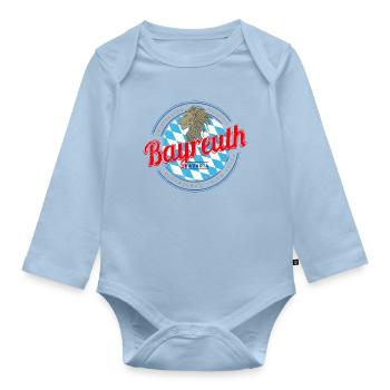Bayreuth in Bayern Vintage Oberfranken Deutschland - Baby Bio-Langarm-Body - Hellblau - Vorne