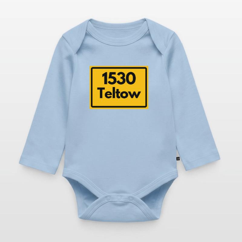 OLD POSTCODE POSTCODE RETRO 1530 TELTOW HEIMAT Organic Longsleeve Baby Bodysuit