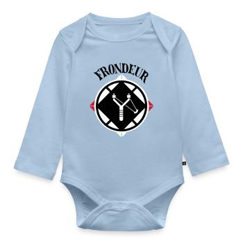 Emblème Frondeur - Body Bébé bio manches longues - bleu clair - Devant