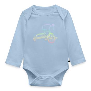 Dreirad - Baby Bio-Langarm-Body - Hellblau - Vorne