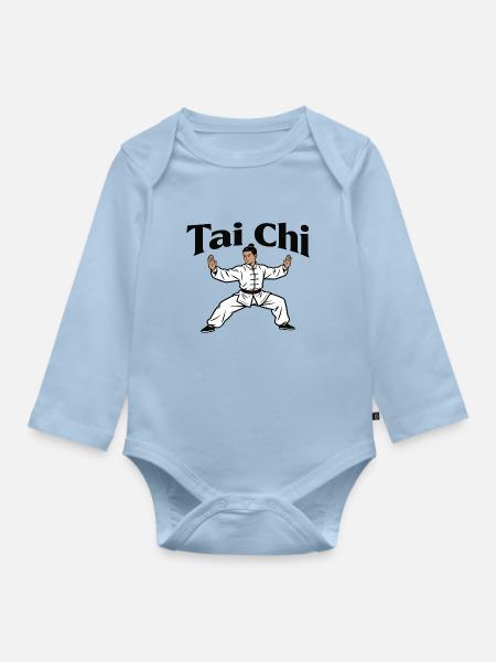 Tai Chi - Baby Bio-Langarm-Body - Hellblau