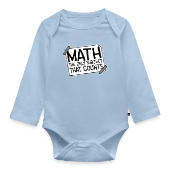 Les mathématiques La seule matière qui compte Nerd Mathe Logo - Body Bébé bio manches longues - bleu clair - Devant