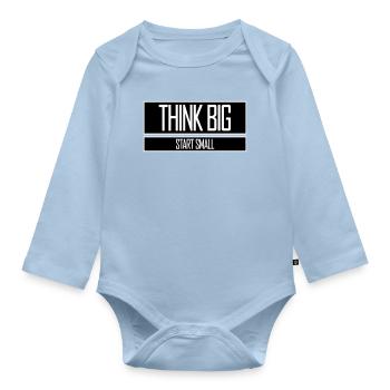 Pensez Grand, Commence, Petit, Motivation, Mentalité, Évolution. - Body Bébé bio manches longues - bleu clair - Devant