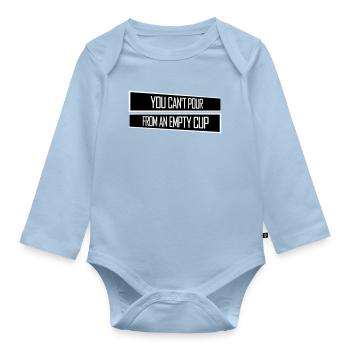 On ne peut pas verser dans un gobelet vide Soins personnels - Body Bébé bio manches longues - bleu clair - Devant