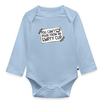 On ne peut pas verser dans un gobelet vide Soins personnels - Body Bébé bio manches longues - bleu clair - Devant