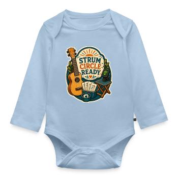 STRUM CIRCLE READY - Baby Bio-Langarm-Body - Hellblau - Vorne