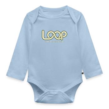 LOOP – One More Thought | Humor about Overthinking - Organic Longsleeve Baby Bodysuit - light blue - Front