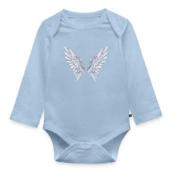 Anime Angels - Organic Longsleeve Baby Bodysuit - light blue - Front