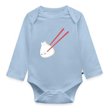 Dim Sum - Baby Bio-Langarm-Body - Hellblau - Vorne