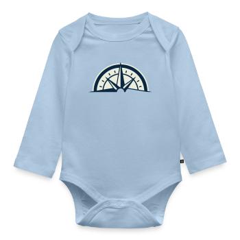 Bergretter Kompass Wappen - Baby Bio-Langarm-Body - Hellblau - Vorne
