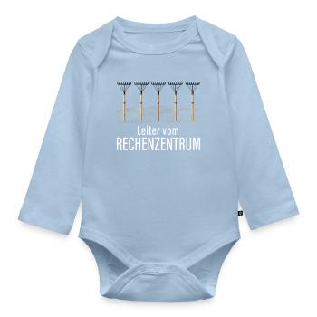 Rechenzentrum Gärtner Garten Gartenarbeit - Baby Bio-Langarm-Body - Hellblau - Vorne