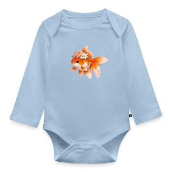 Goldfisch - Baby Bio-Langarm-Body - Hellblau - Vorne
