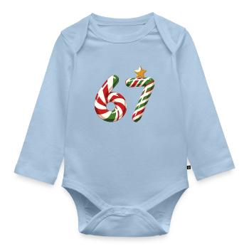 Candy Cane 67 Meme - Baby Bio-Langarm-Body - Hellblau - Vorne