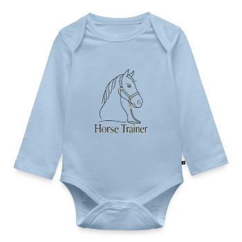 Entraîneur de chevaux Équestre Identité minimale Lif - Body Bébé bio manches longues - bleu clair - Devant