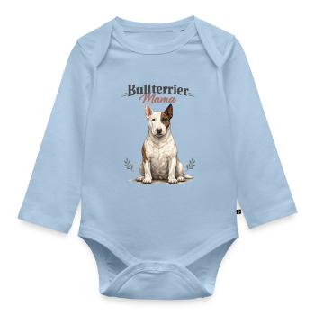 Bull Terrier Mom – Gift for Proud Dog Moms - Organic Longsleeve Baby Bodysuit - light blue - Front