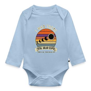 Éclipse solaire totale 2026 Rétro - Body Bébé bio manches longues - bleu clair - Devant