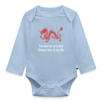Du hast mich in einer sehr chinesischen Zeit meines Lebens kennengelernt - Baby Bio-Langarm-Body - Hellblau - Vorne